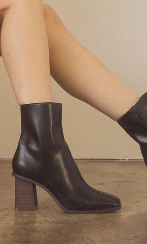 OASIS SOCIETY Vera - Square Toe Ankle Boots, 2 Colors - SwagglyLife Home & Fashion