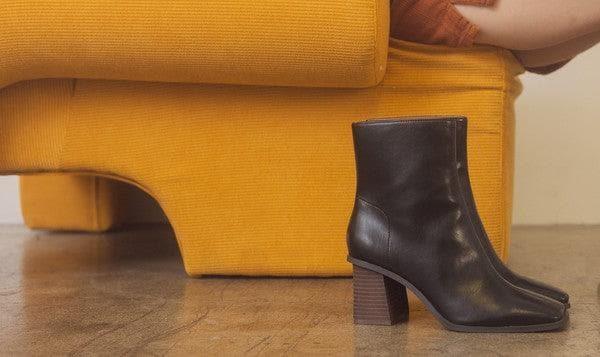 OASIS SOCIETY Vera - Square Toe Ankle Boots, 2 Colors - SwagglyLife Home & Fashion