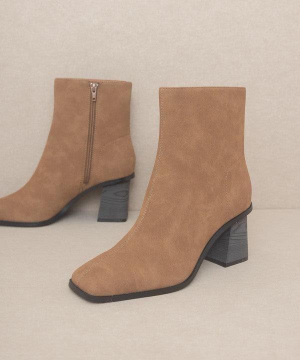 OASIS SOCIETY Vera - Square Toe Ankle Boots, 2 Colors - SwagglyLife Home & Fashion