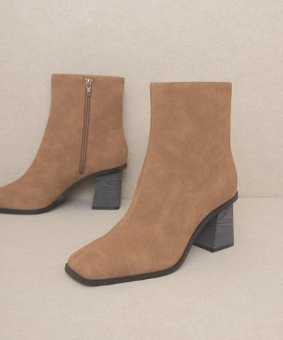 OASIS SOCIETY Vera - Square Toe Ankle Boots, 2 Colors - SwagglyLife Home & Fashion
