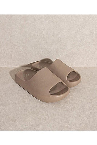 Oasis Society WYATT Comfort Slides, Beige | Latte - SwagglyLife Home & Fashion