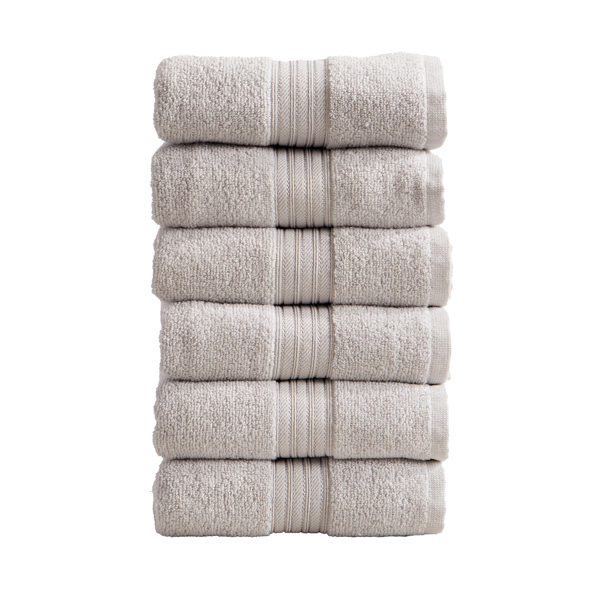 Cotton Terry Bath Towel Set - Cooper Collection in Hand Towel (Pack of 6) Light Grey - photo
