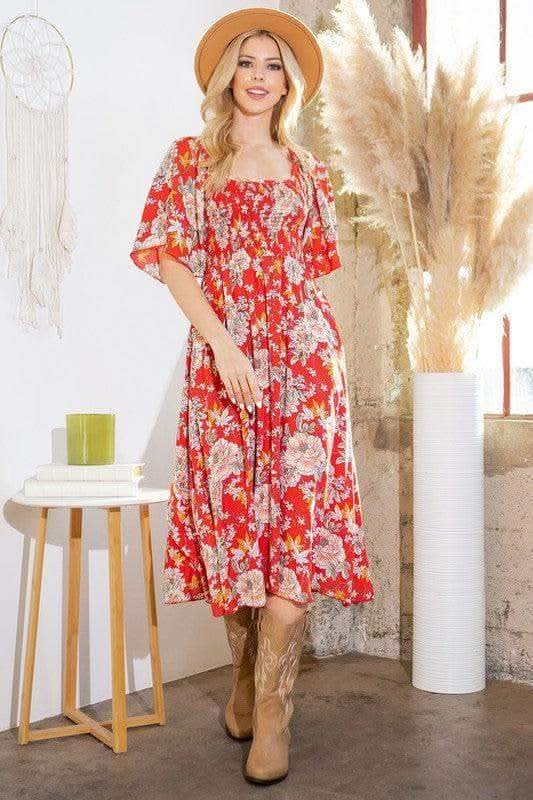Orange Farm Clothing Smocked Dress with Pockets in - Dresses photo