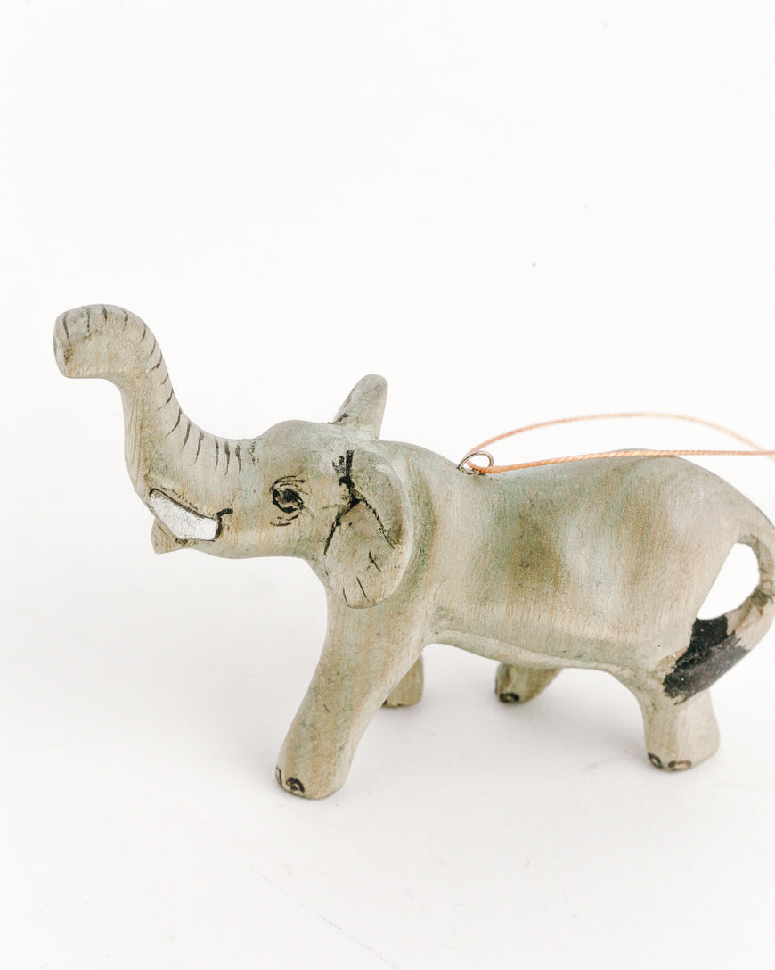 Hand-Carved Elephant Ornament