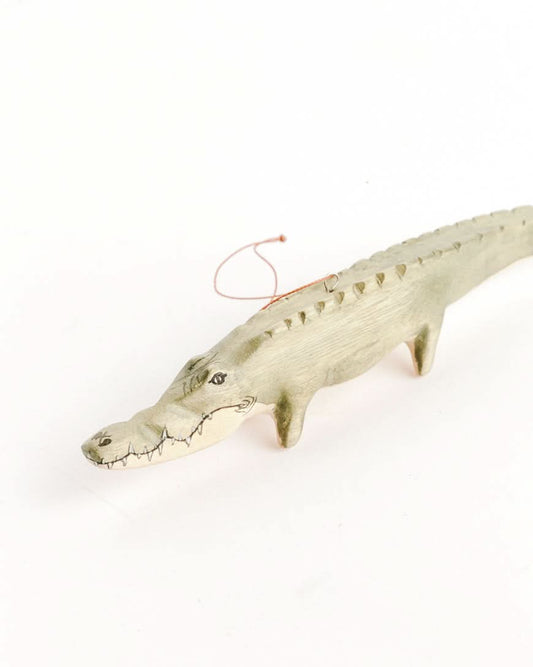 Hand-Carved Gator Ornament in - Holiday Ornaments photo