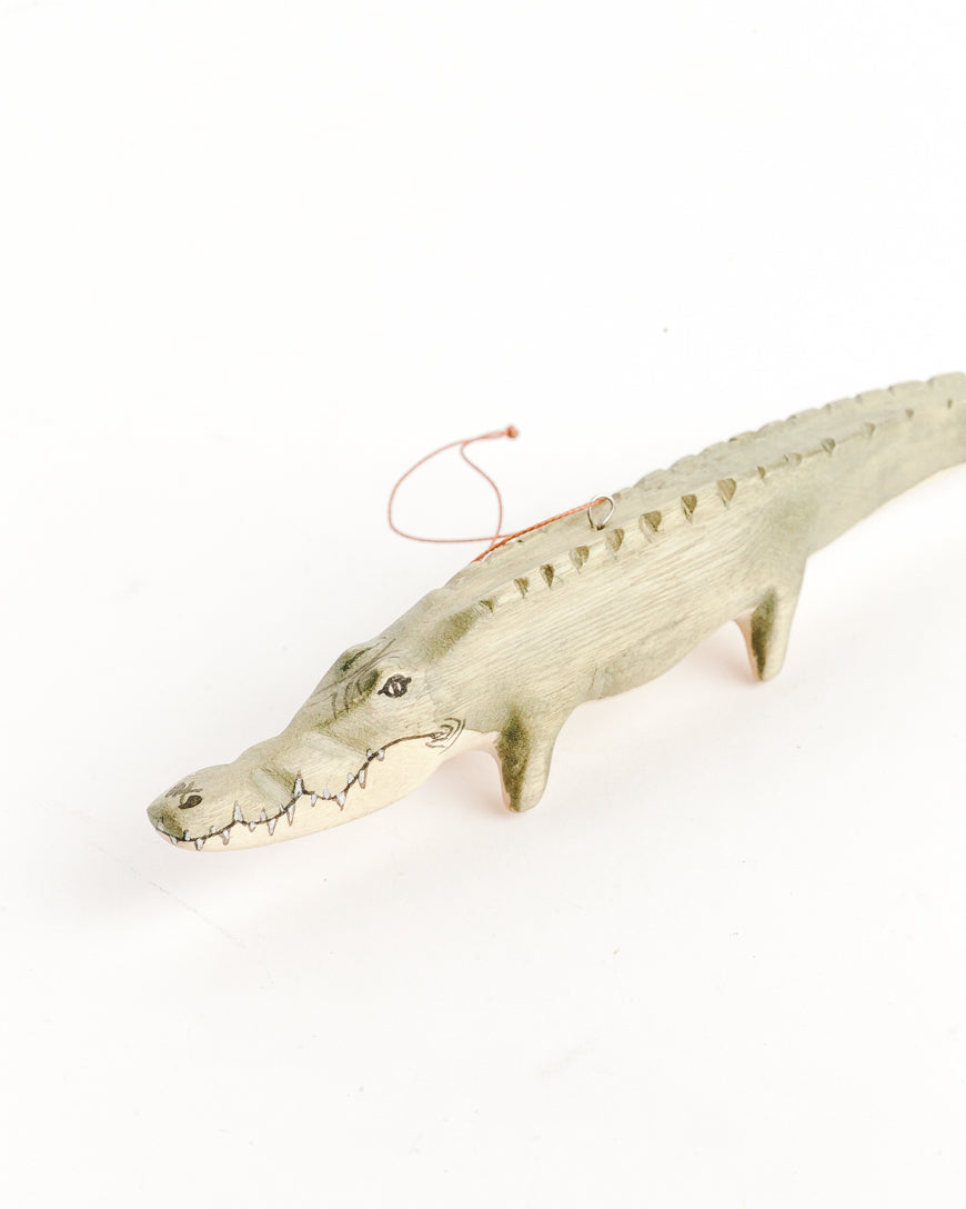 Hand-Carved Gator Ornament in - Holiday Ornaments photo
