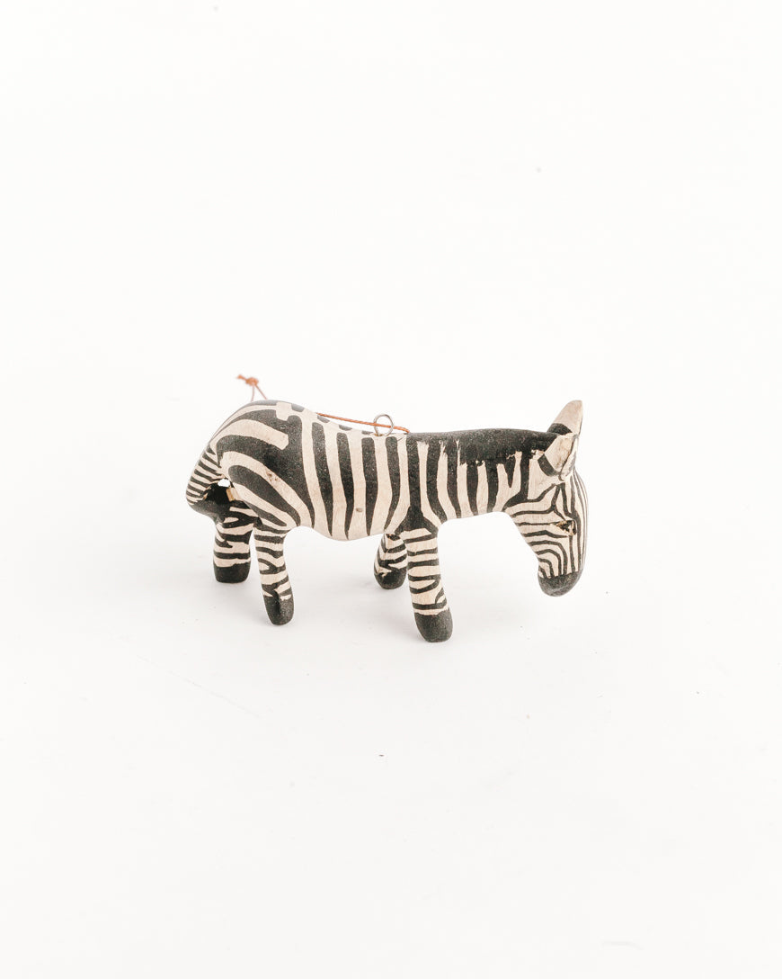 Hand-Carved Zebra Ornament