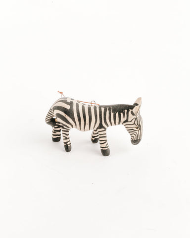 Hand-Carved Zebra Ornament