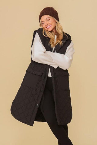 Oversized Quilted Midi Jacket - SwagglyLife Home & Fashion