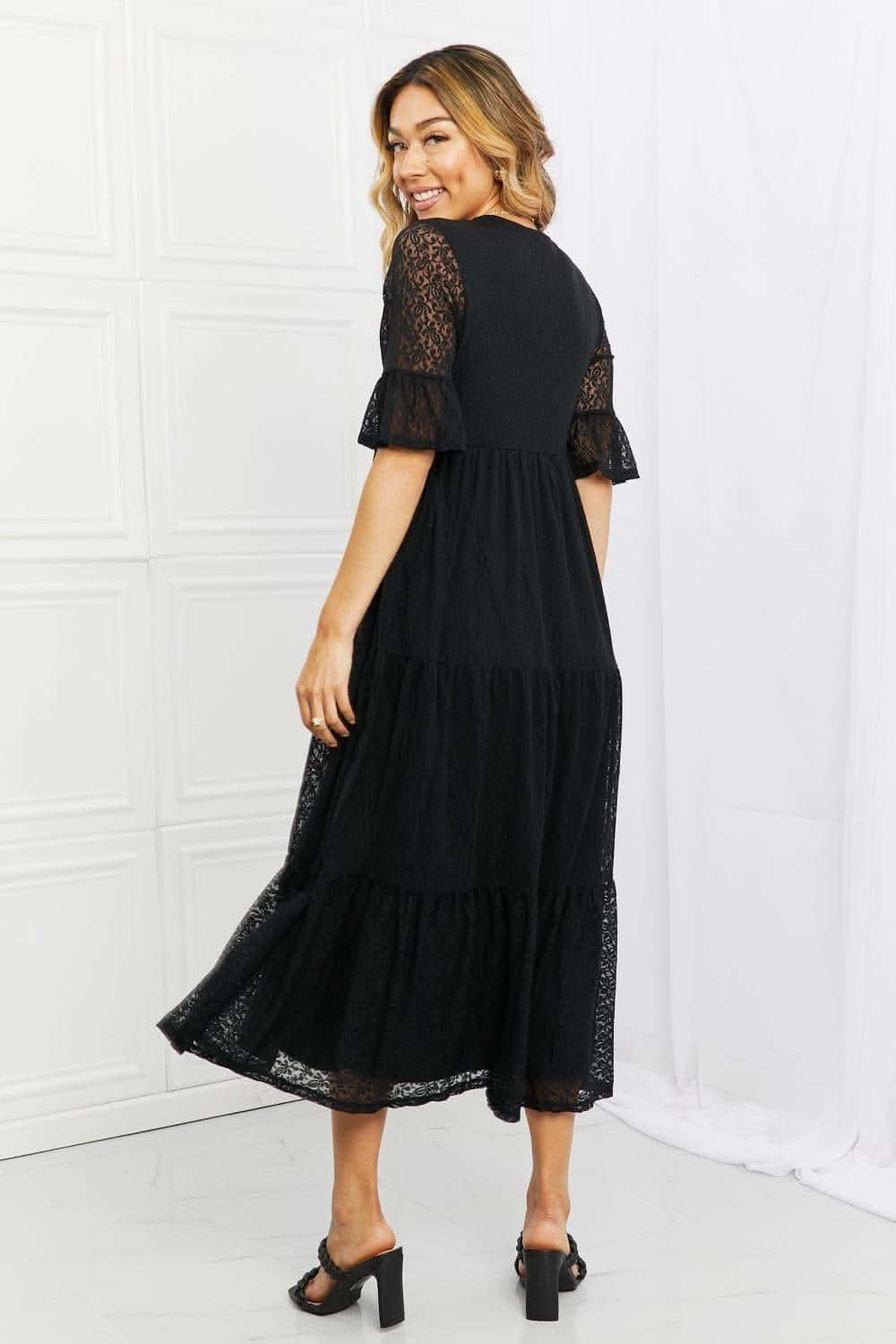 P & Rose Lovely Lace Full Size Tiered Dress - SwagglyLife Home & Fashion