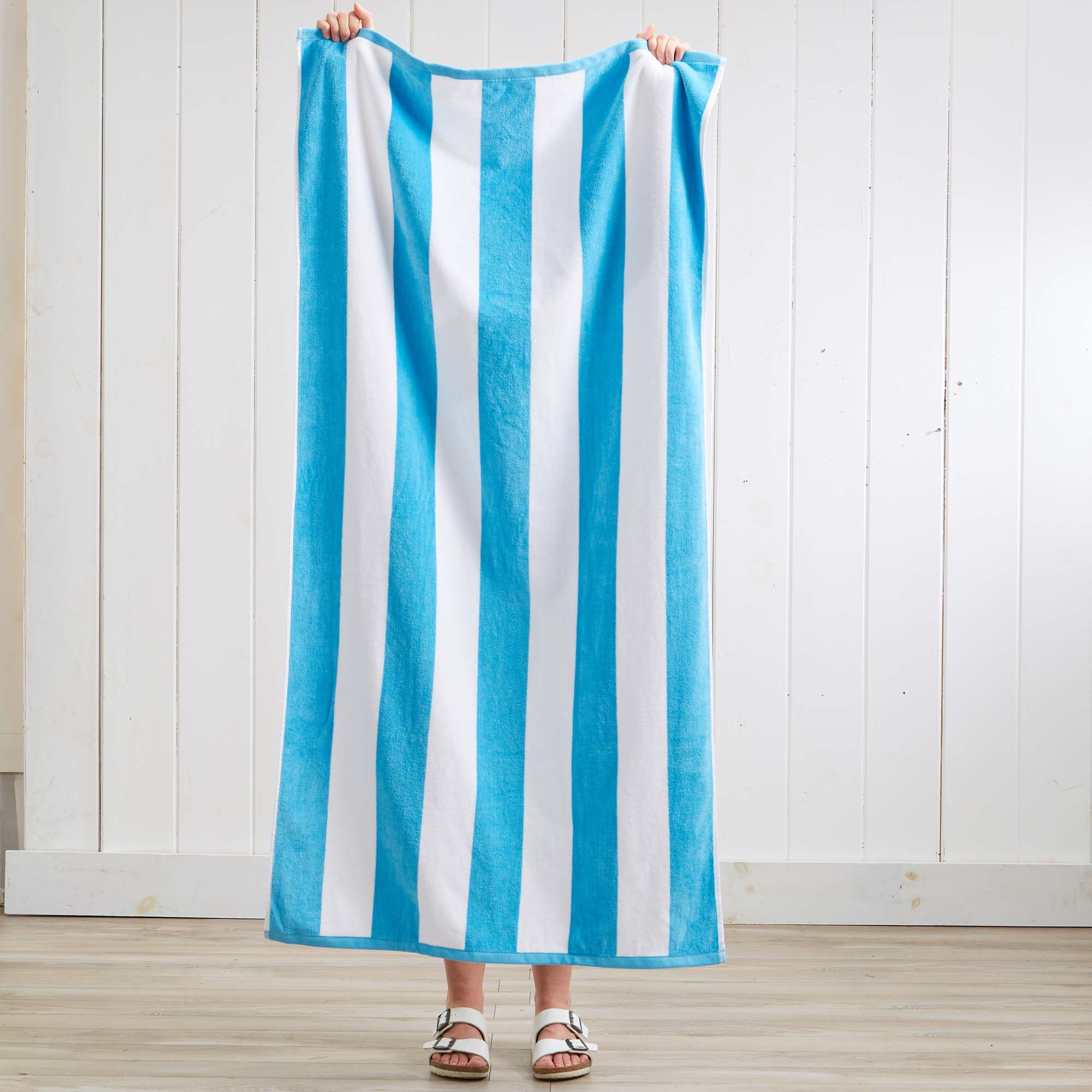 Cotton Velour Cabana Stripe Beach Towel - Novia Collection in - photo