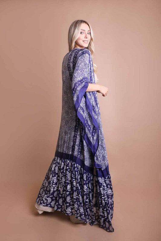 Paisley Tapestry Free Flow Kimono - SwagglyLife Home & Fashion