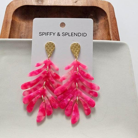 Palm Earrings - Hot Pink - SwagglyLife Home & Fashion