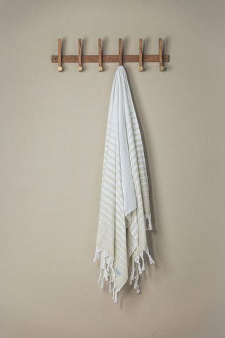 Paradise Stripe Turkish Towels – Vibrant Colors, Dual-Sided Design, Organic Turkish Cotton, 39”x70” in Beige - Beach Towel photo