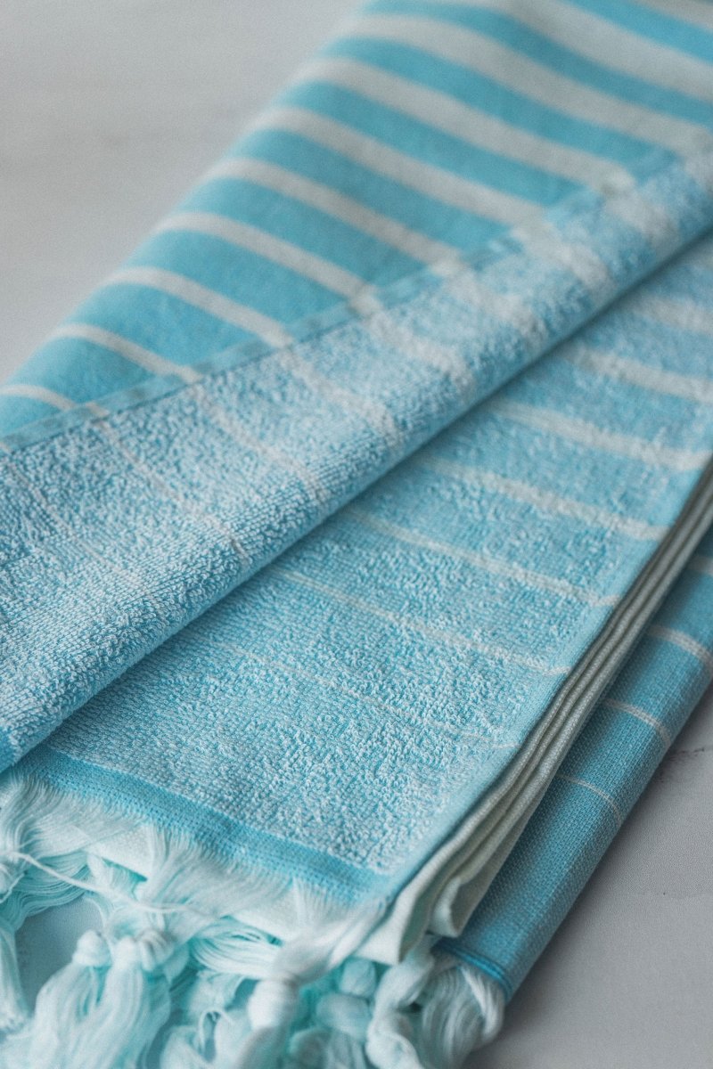 Paradise Stripe Turkish Towels – Vibrant Colors, Dual-Sided Design, Organic Turkish Cotton, 39”x70” in - Beach Towel photo