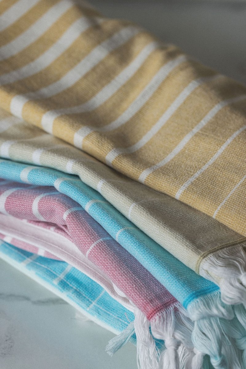 Paradise Stripe Turkish Towels – Vibrant Colors, Dual-Sided Design, Organic Turkish Cotton, 39”x70” in - Beach Towel photo