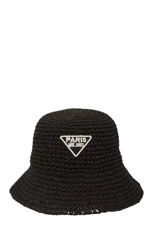 PARIS Embroidery Straw Bucket Hat - SwagglyLife Home & Fashion