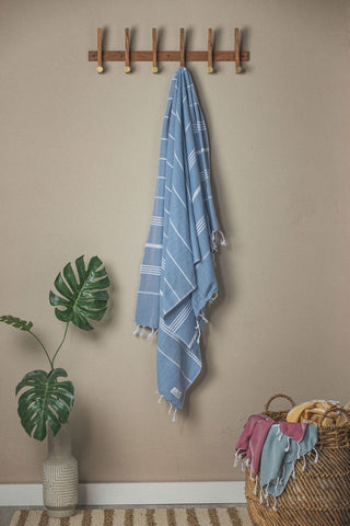 Perfect Classic Towel Collection – 40”x70” Lightweight Organic Turkish Cotton Towels in Air Blue - Beach Towel photo