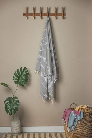 Perfect Classic Towel Collection – 40”x70” Lightweight Organic Turkish Cotton Towels in Taupe - Beach Towel photo