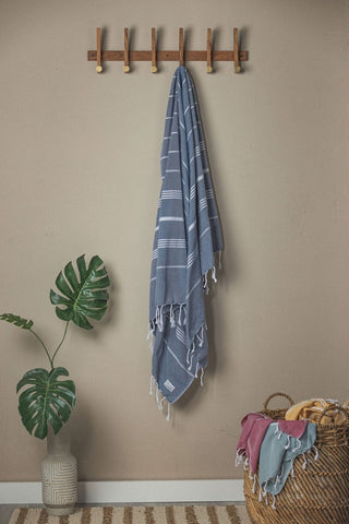 Perfect Classic Towel Collection – 40”x70” Lightweight Organic Turkish Cotton Towels in Navy - Beach Towel photo