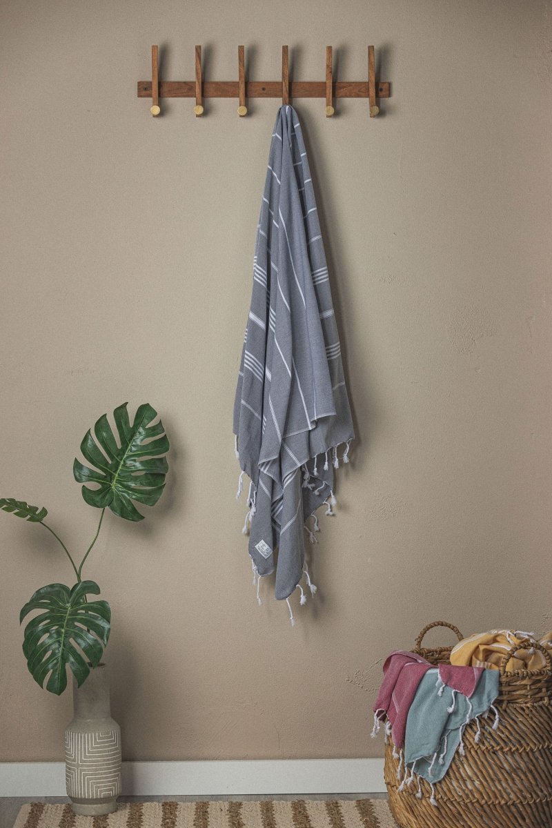 Perfect Classic Towel Collection – 40”x70” Lightweight Organic Turkish Cotton Towels in Dark Grey - Beach Towel photo
