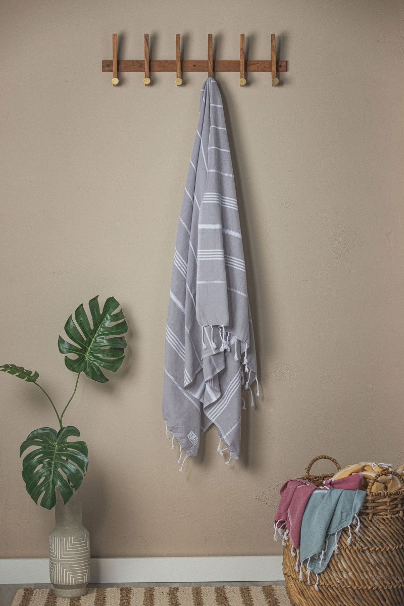 Perfect Classic Towel Collection – 40”x70” Lightweight Organic Turkish Cotton Towels in Grey - Beach Towel photo