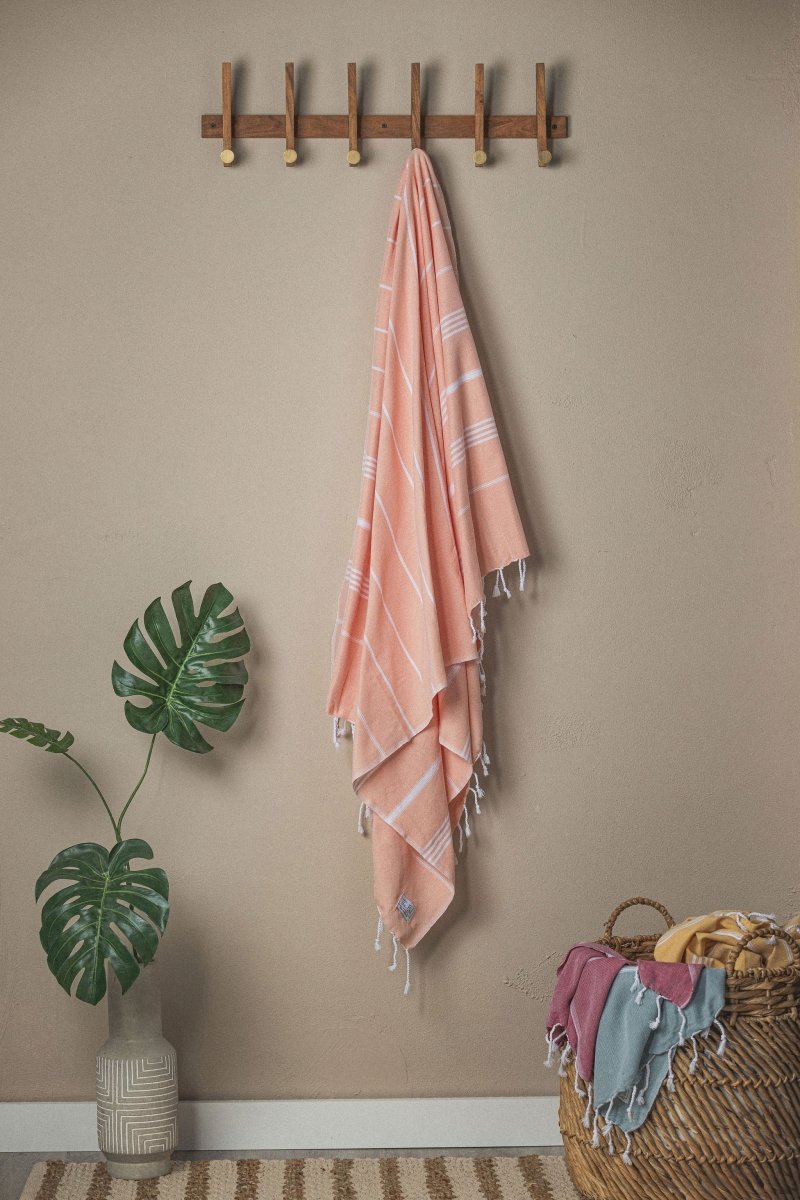 Perfect Classic Towel Collection – 40”x70” Lightweight Organic Turkish Cotton Towels in Melon - Beach Towel photo