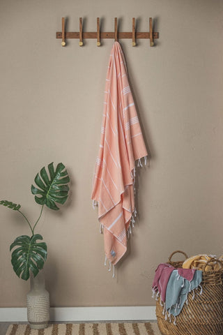 Perfect Classic Towel Collection – 40”x70” Lightweight Organic Turkish Cotton Towels in Melon - Beach Towel photo