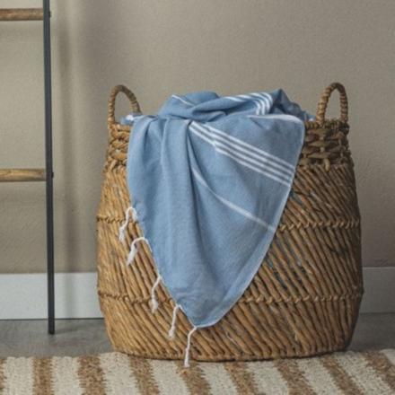 Perfect Classic XL Beach Blanket – 70”x90” Organic Turkish Cotton, Durable & Versatile in Air Blue - Beach Blanket photo