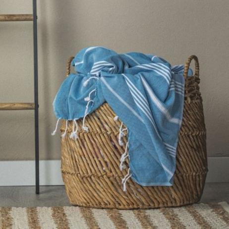 Perfect Classic XL Beach Blanket – 70”x90” Organic Turkish Cotton, Durable & Versatile in Ocean Blue - Beach Blanket photo