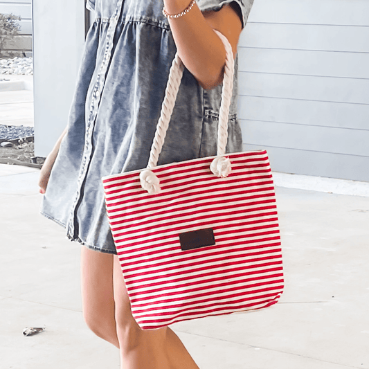 Striped Canvas Tote Bag in - Bags photo