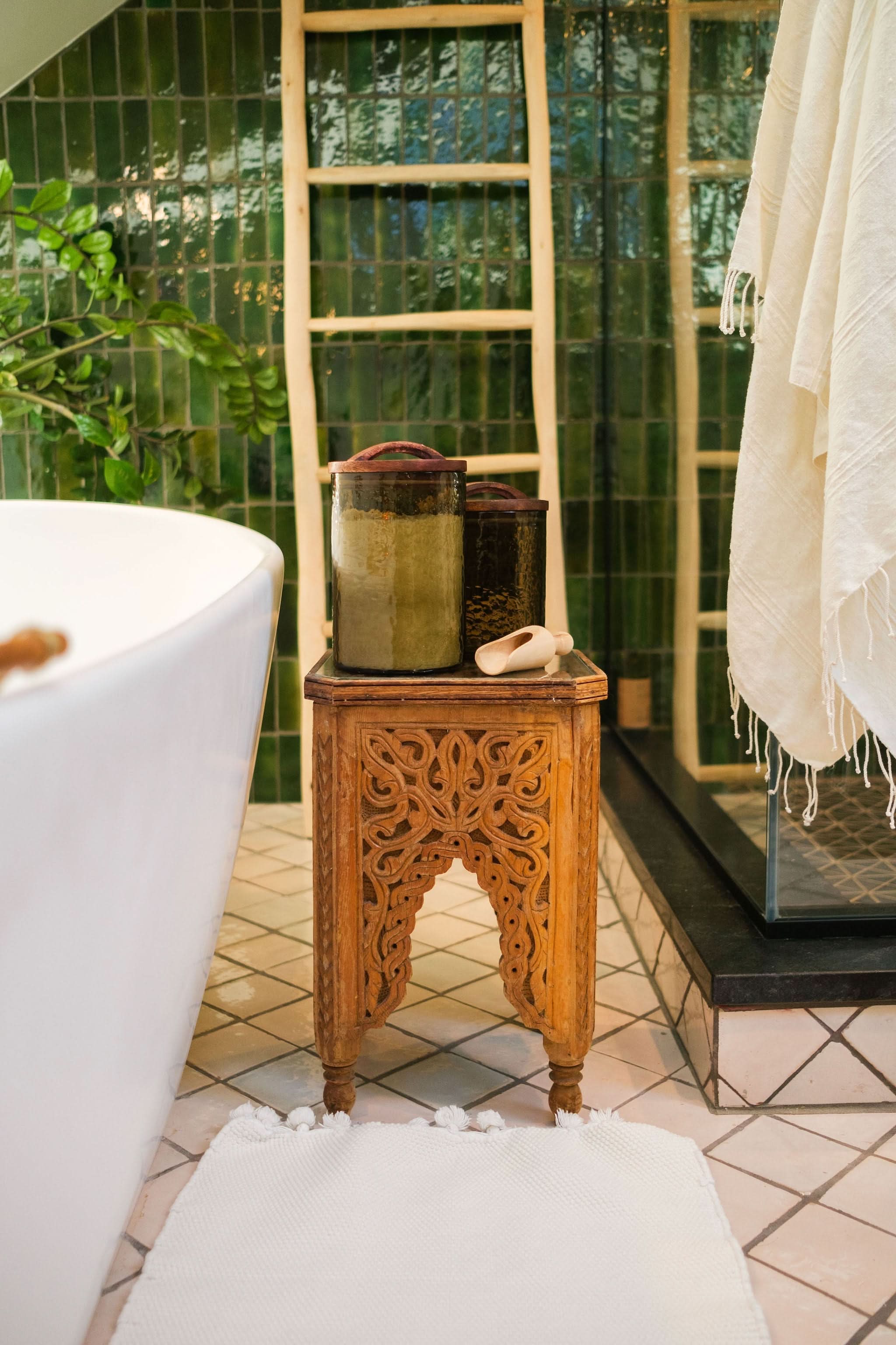 Handblown Hammered Glass Canisters with Wood Lid - SwagglyLife Home & Fashion