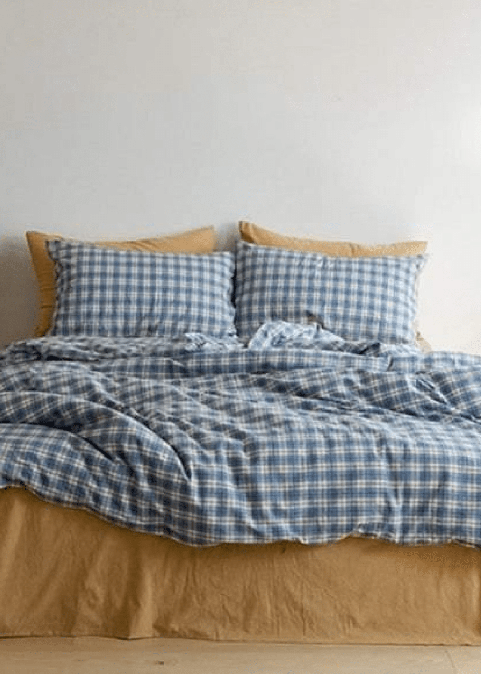 Ever Lasting Plaid Bedding Set / Blue + Mustard in - Bedding Set photo