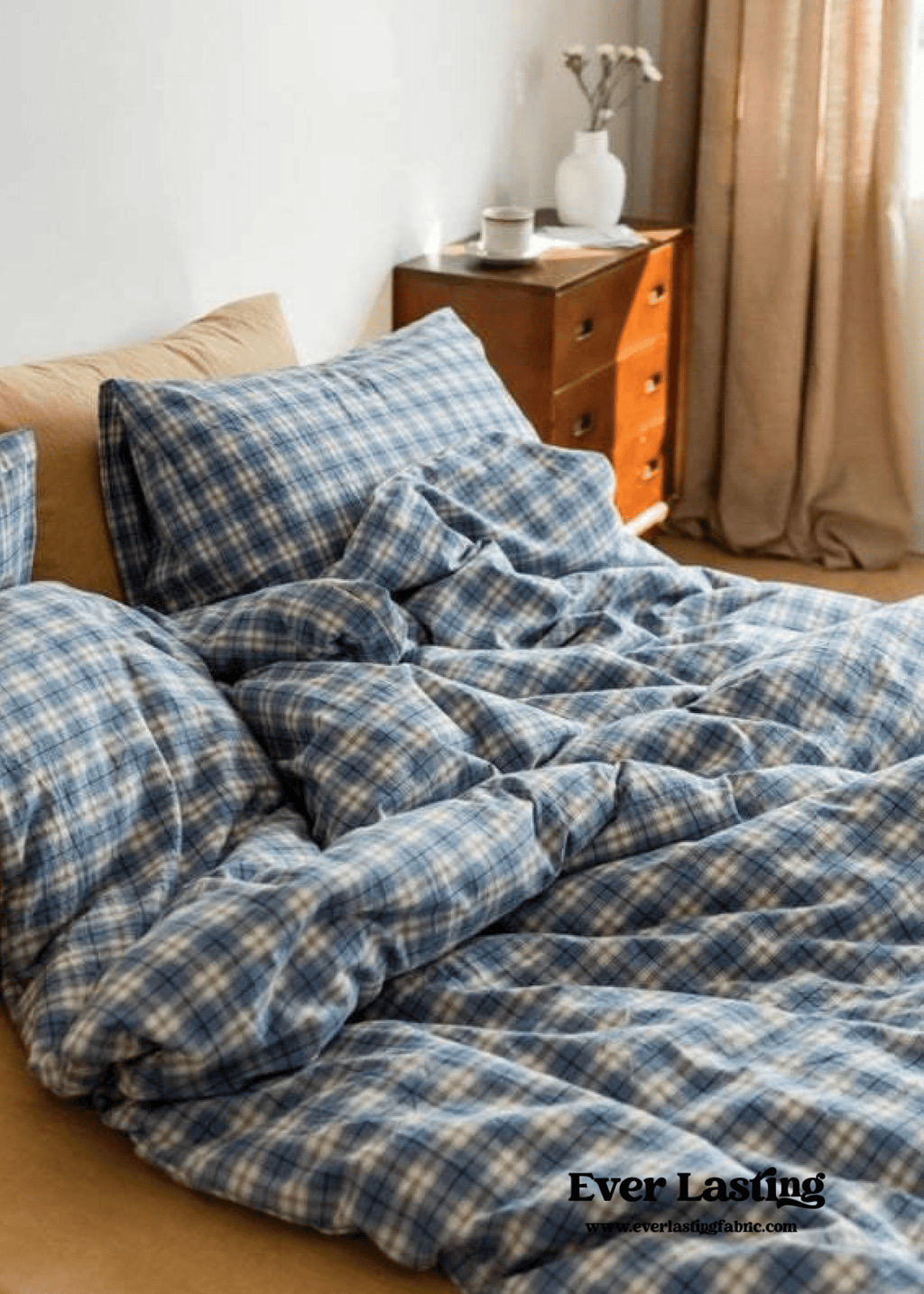 Ever Lasting Plaid Bedding Set / Blue + Mustard in - Bedding Set photo