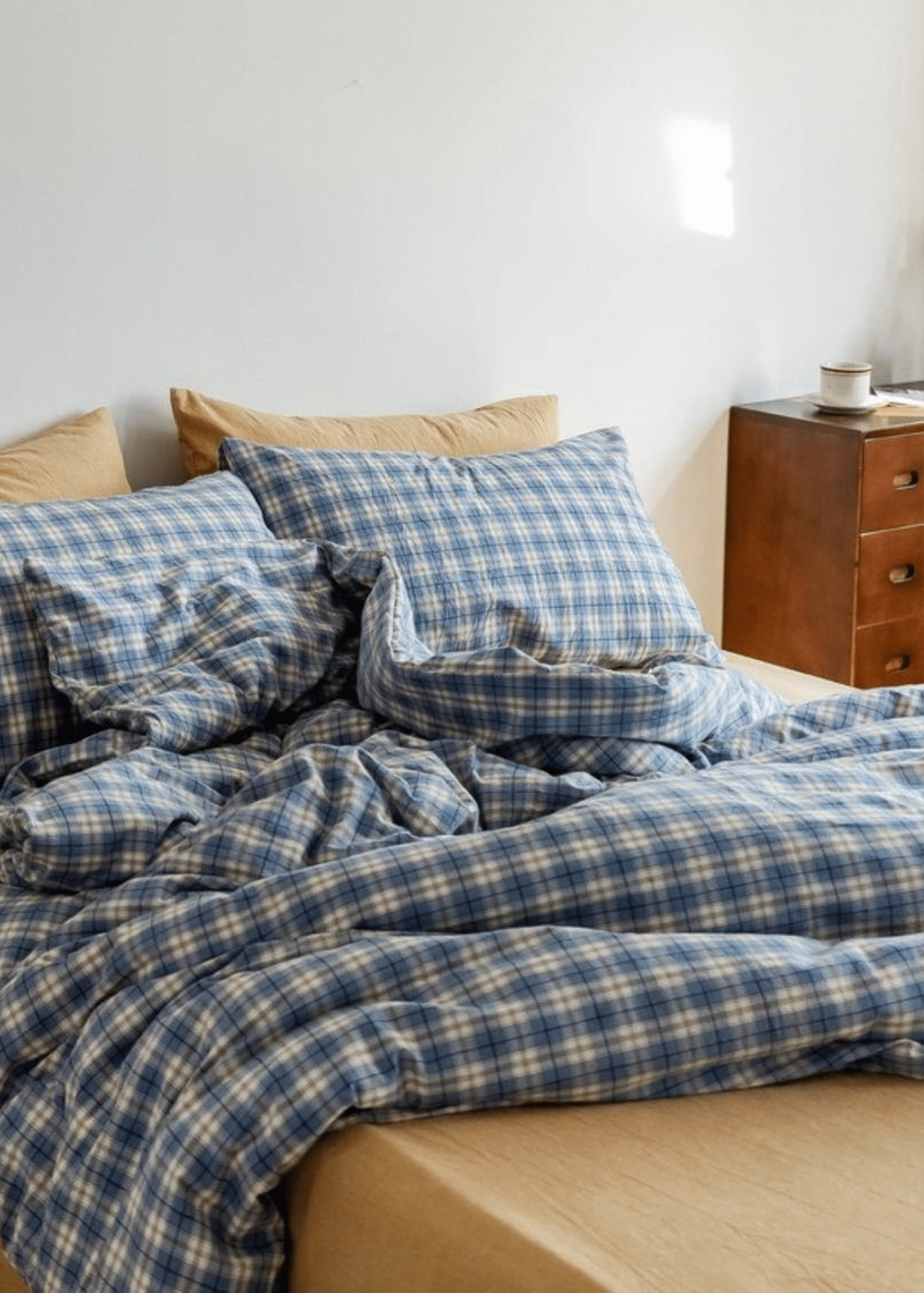 Ever Lasting Plaid Bedding Set / Blue + Mustard in - Bedding Set photo