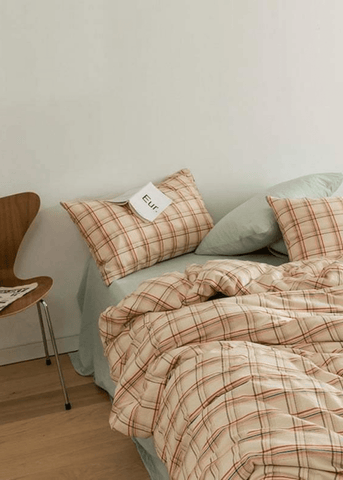 Ever Lasting Plaid Bedding Set / Blue + Mustard in - Bedding Set photo