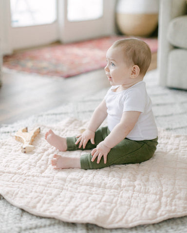 Stone Washed Linen Quilted Play Mat in - Baby & Toddler photo