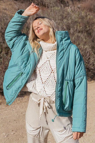 POL Quilted With Zipper Closure Jacket, 2 Colors - SwagglyLife Home & Fashion