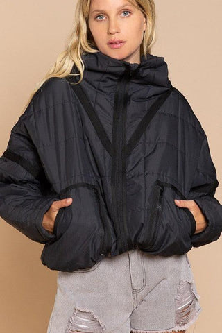 POL Quilted With Zipper Closure Jacket, 2 Colors - SwagglyLife Home & Fashion