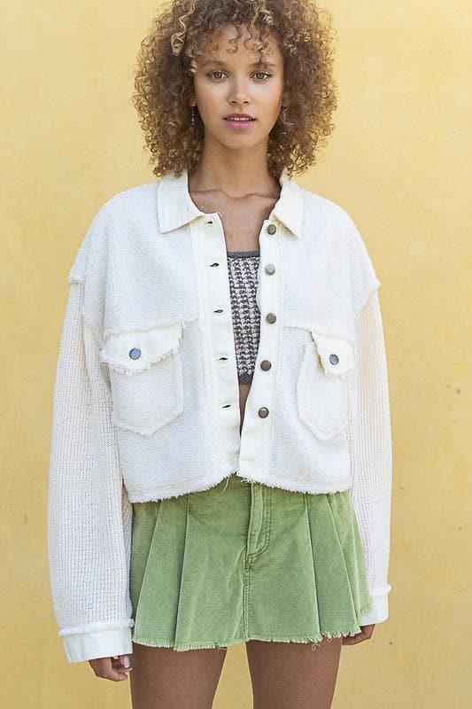 POL Sherpa Contrast Knit Oversized Jacket, Multiple Colors - SwagglyLife Home & Fashion