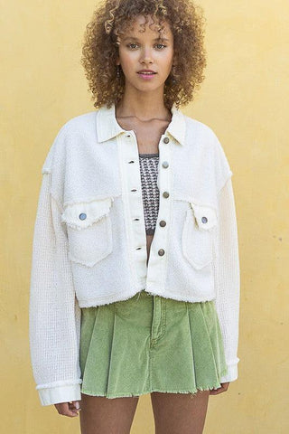 POL Sherpa Contrast Knit Oversized Jacket, Multiple Colors - SwagglyLife Home & Fashion