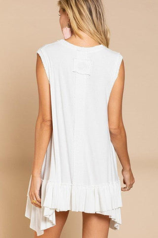 POL Sleeveless Ruffle Hem Dress, Multiple Colors - SwagglyLife Home & Fashion