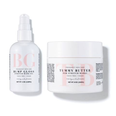 The Spoiled Mama Stretch Mark Treatment Kit in - Maternity Gift Basket > pregnancy belly cream > new mom gift > gift for pregnant woman > pregnancy creams to prevent stretch marks > stretch mark kit photo