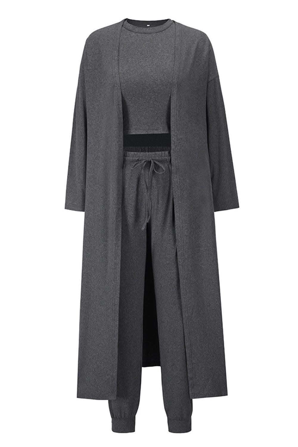 Presley Tank, Pants, and Cardigan Set with Pockets - SwagglyLife Home & Fashion