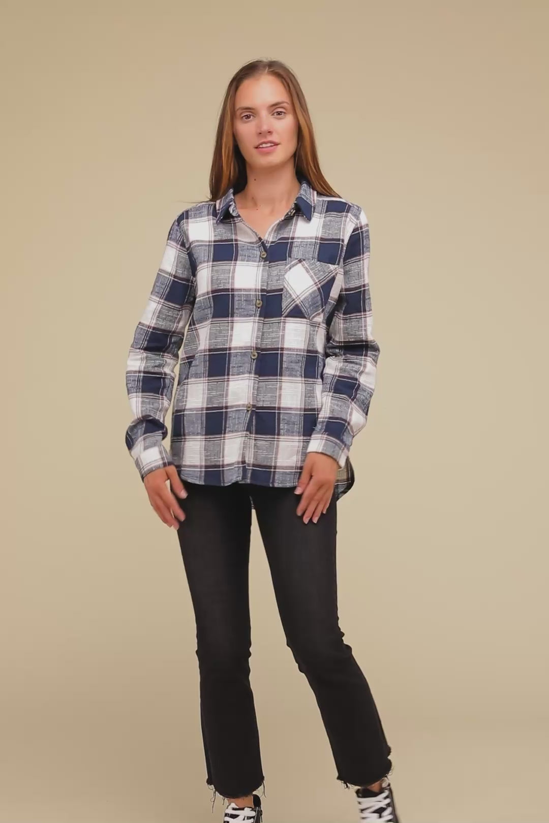 ZENANA Cotton Plaid Shacket with Front Pocket