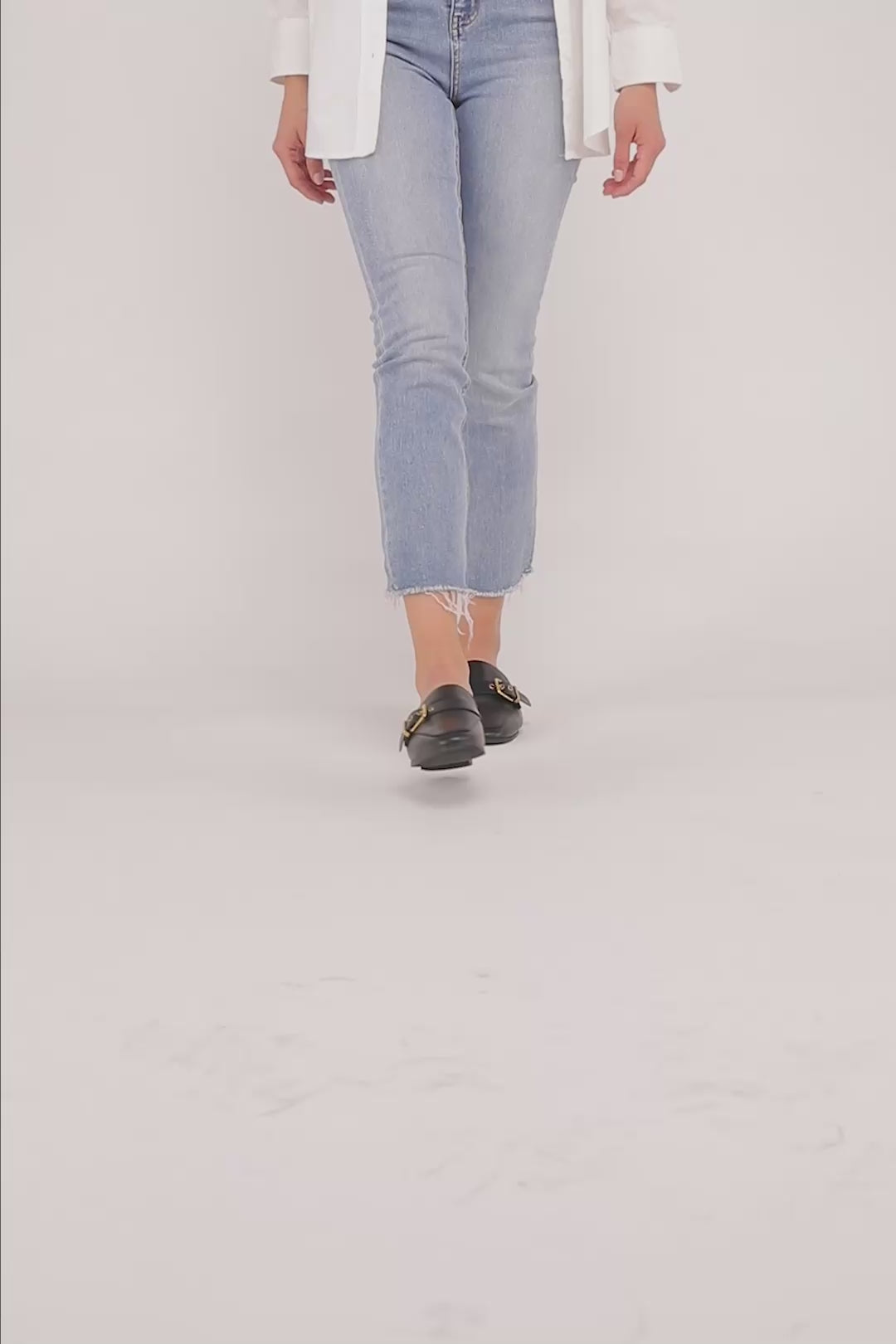 Chantal Buckle Backless Slides Loafer Shoes