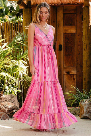 Printed Surplice Maxi Cami Dress - SwagglyLife Home & Fashion