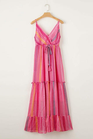 Printed Surplice Maxi Cami Dress - SwagglyLife Home & Fashion