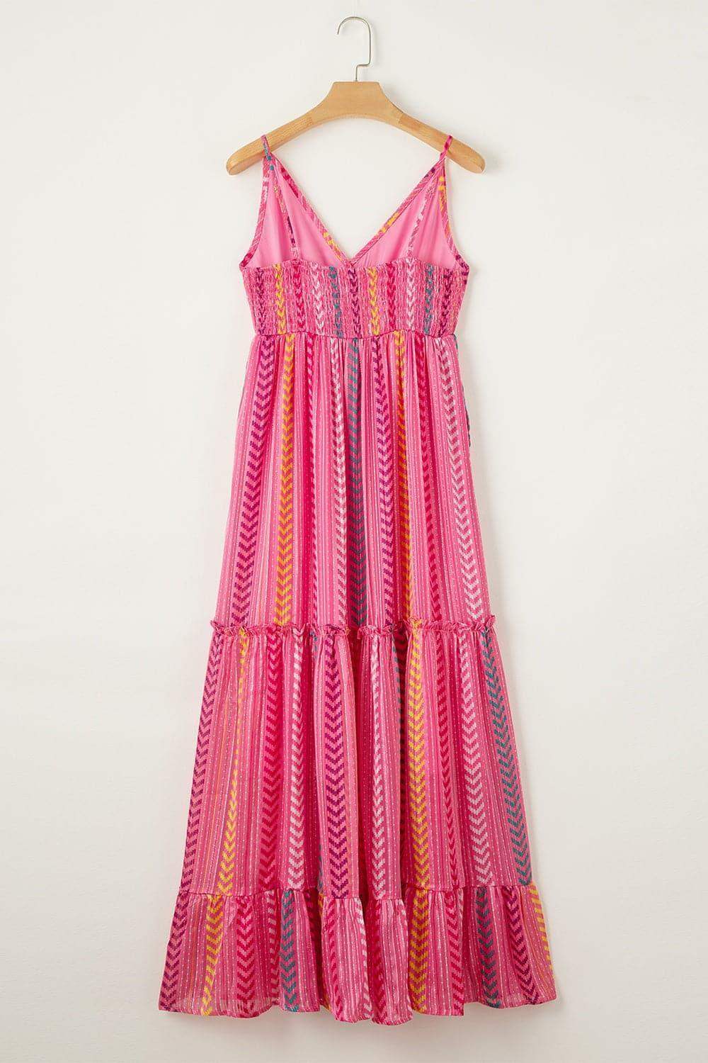 Printed Surplice Maxi Cami Dress - SwagglyLife Home & Fashion