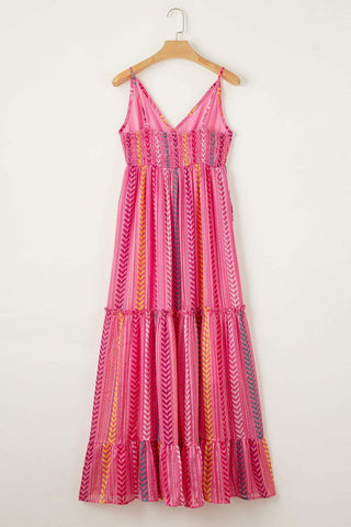 Printed Surplice Maxi Cami Dress - SwagglyLife Home & Fashion